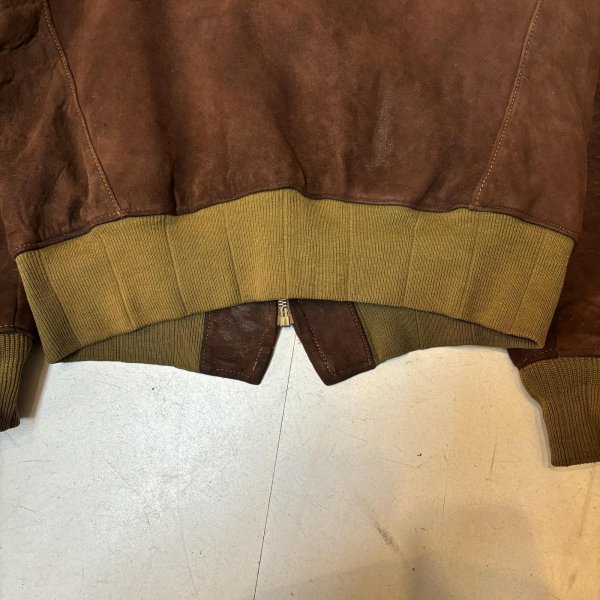 画像6: 30's " Atkins　Huskies”　NUBUCK LEATHER　JACKET　WITH　REB　STYLE（like ma-1 style）　goood style !! (6)