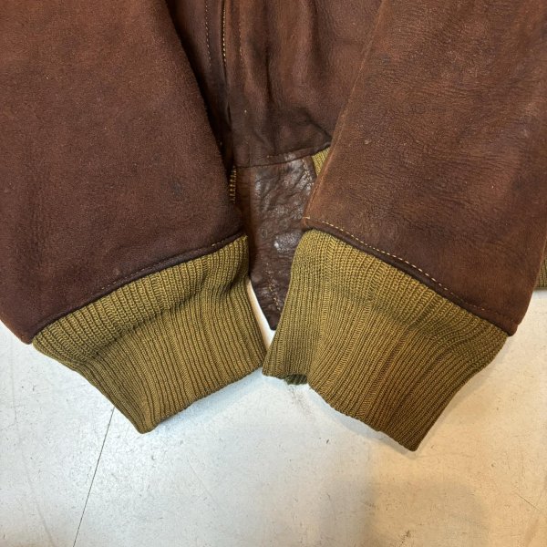 画像7: 30's " Atkins　Huskies”　NUBUCK LEATHER　JACKET　WITH　REB　STYLE（like ma-1 style）　goood style !! (7)