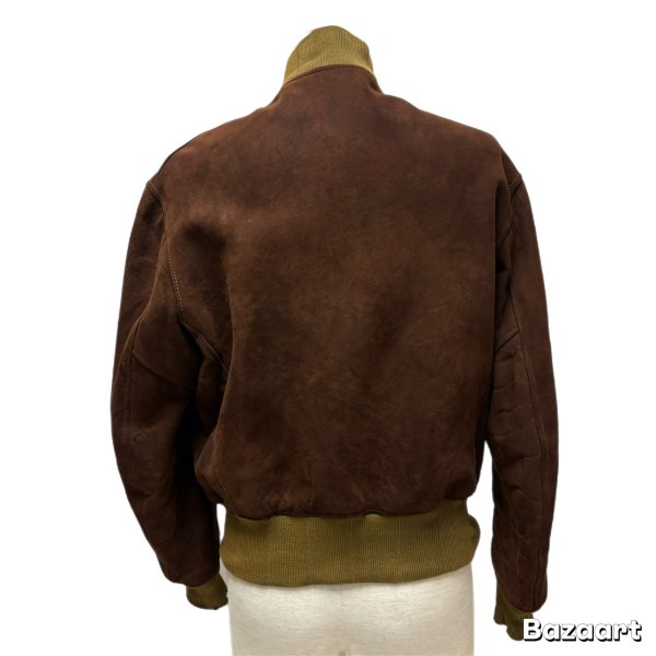 画像25: 30's " Atkins　Huskies”　NUBUCK LEATHER　JACKET　WITH　REB　STYLE（like ma-1 style）　goood style !! (25)