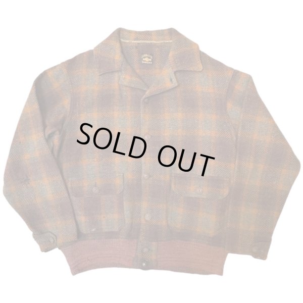 画像1: 30's "J.C.PENNEY CO.　LUMBER JACK”　FRONT 掛けBUTTON　A-1　STYLE　WOOL　JACKET　WITH　WAIST　WOOL　KNIT　RIB　Big size !!　very old !! (1)