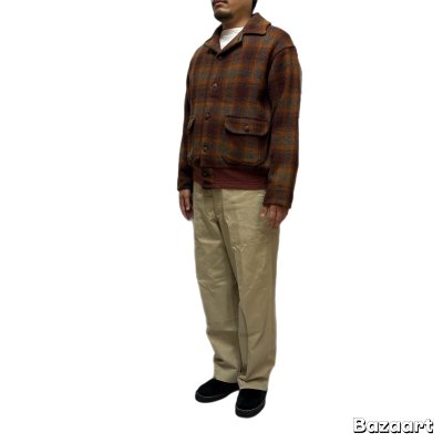 画像2: 30's "J.C.PENNEY CO.　LUMBER JACK”　FRONT 掛けBUTTON　A-1　STYLE　WOOL　JACKET　WITH　WAIST　WOOL　KNIT　RIB　Big size !!　very old !!