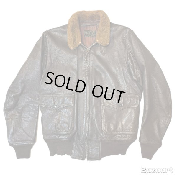 画像1: 1952's "U.S.NAVY"　MONARCH MFG. CO.　「55J14」（MIL-J-7823）　G-1　LEATHER　FLIGHT　JACKET　WITH　「USN」　STENCIL　SIZE：40　good condition !! (1)