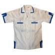 画像3: 1965's MINT CONDITION　"A　ONE　STORE"　「U.S.AIR FORCE」　OKINAWA　JAPAN　SOUVENIR　COTTON　POPLIN　BOWLING　SHIRTS　WITH　UNUSUAL　BUTTON　WHITE × AIR FORCE BLUE　　 (3)
