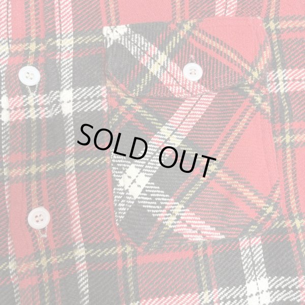 画像10: 50's "King Kole"　CHECKED PATTERN　COTTON　HEAVY　FLANNEL　SHIRTS　マチ付き　SIZE：M - L  程 (10)