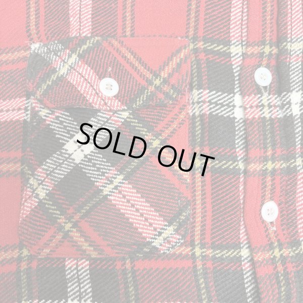 画像11: 50's "King Kole"　CHECKED PATTERN　COTTON　HEAVY　FLANNEL　SHIRTS　マチ付き　SIZE：M - L  程 (11)