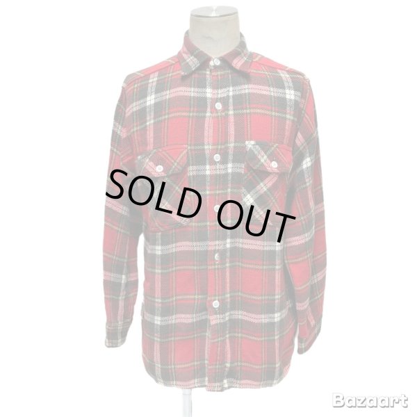 画像14: 50's "King Kole"　CHECKED PATTERN　COTTON　HEAVY　FLANNEL　SHIRTS　マチ付き　SIZE：M - L  程 (14)