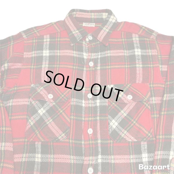 画像3: 50's "King Kole"　CHECKED PATTERN　COTTON　HEAVY　FLANNEL　SHIRTS　マチ付き　SIZE：M - L  程 (3)