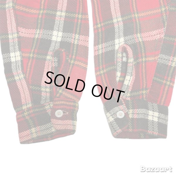 画像13: 50's "King Kole"　CHECKED PATTERN　COTTON　HEAVY　FLANNEL　SHIRTS　マチ付き　SIZE：M - L  程 (13)