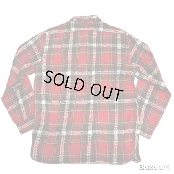画像4: 50's "King Kole"　CHECKED PATTERN　COTTON　HEAVY　FLANNEL　SHIRTS　マチ付き　SIZE：M - L  程 (4)