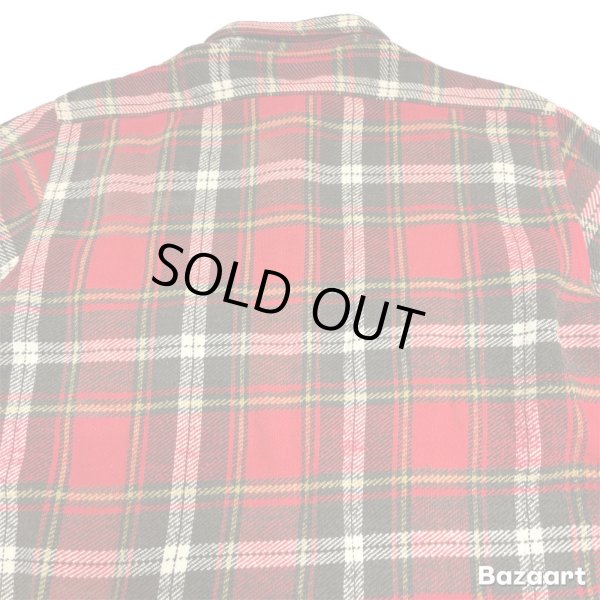 画像5: 50's "King Kole"　CHECKED PATTERN　COTTON　HEAVY　FLANNEL　SHIRTS　マチ付き　SIZE：M - L  程 (5)