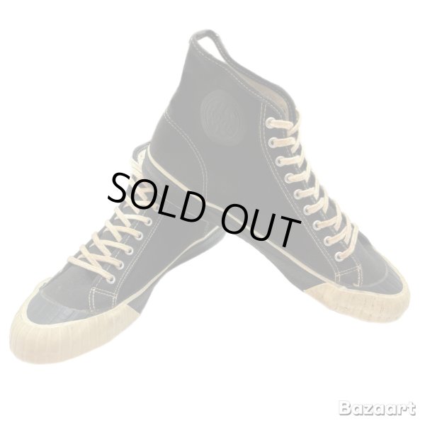 画像1: 40's DEAD STOCK　"Keds"　COTTON　CANVAS　SNEAKER　Hi.　BLACK　SIZE：8　つま黒 !! (1)