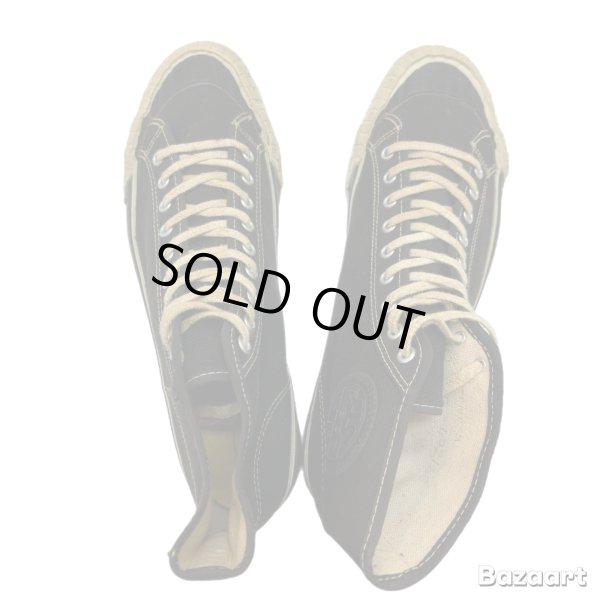 画像6: 40's DEAD STOCK　"Keds"　COTTON　CANVAS　SNEAKER　Hi.　BLACK　SIZE：8　つま黒 !! (6)