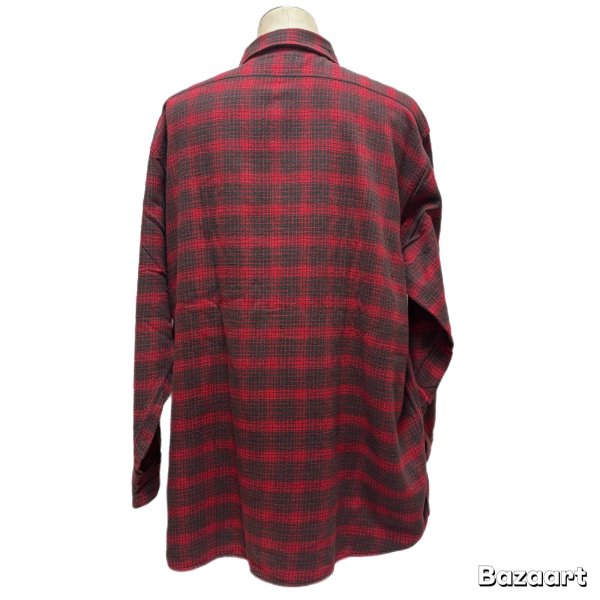 画像14: -60's "KEY"　COTTON　HEAVY　FLANNEL　SHIRTS　実寸SIZE：XXL 程　very big size !! (14)