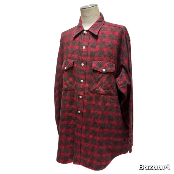 画像13: -60's "KEY"　COTTON　HEAVY　FLANNEL　SHIRTS　実寸SIZE：XXL 程　very big size !! (13)