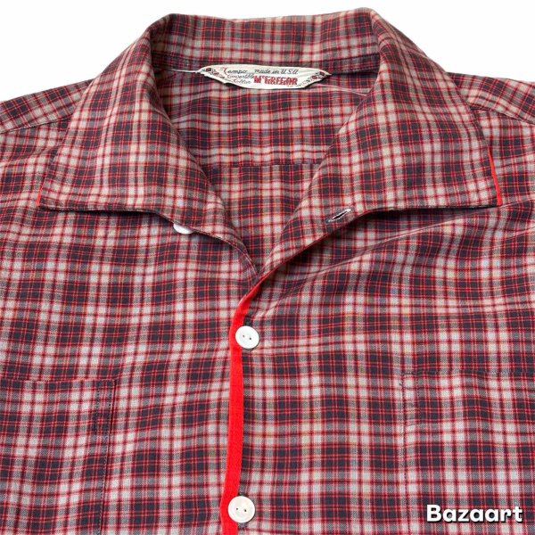 画像4: 50's "Mc GREGOR"　COTTON　ITALIAN　COLLAR　CHECKED　PATTERN　LONG　SLEEVE　SHIRTS　SIZE表記：M (4)