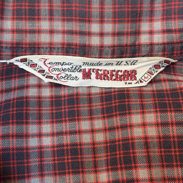 画像2: 50's "Mc GREGOR"　COTTON　ITALIAN　COLLAR　CHECKED　PATTERN　LONG　SLEEVE　SHIRTS　SIZE表記：M (2)