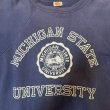 画像6: 50's "HANES　WIND SHIELD"　COLLEGE　PRINTED　OLD　SWEAT SHURTS　SIZE：L　DARK NAVY　　good size !! (6)