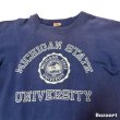 画像4: 50's "HANES　WIND SHIELD"　COLLEGE　PRINTED　OLD　SWEAT SHURTS　SIZE：L　DARK NAVY　　good size !! (4)