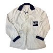 画像1: 40's- "COVERALL　MFG.　CO."　H.B.T.　WHITE × DARK NAVY　2 TONE　COLOR　COVERALL　JACKET　WITH　EMBROIDERY　SIZE表記：44 (1)