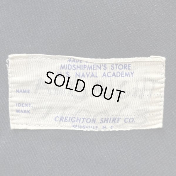 画像2: -60's "U.S.NAVAL　ACADEMY”　「Creighton × MIDSHIPMEN'S　STORE」　RAYON × POLY.　C.P.O.　 SHIRTS　マチ付き　SIZE:15　34　very rare !! (2)