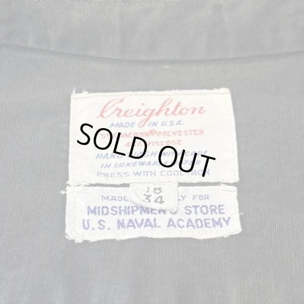 画像5: -60's "U.S.NAVAL　ACADEMY”　「Creighton × MIDSHIPMEN'S　STORE」　RAYON × POLY.　C.P.O.　 SHIRTS　マチ付き　SIZE:15　34　very rare !! (5)