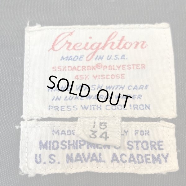 画像3: -60's "U.S.NAVAL　ACADEMY”　「Creighton × MIDSHIPMEN'S　STORE」　RAYON × POLY.　C.P.O.　 SHIRTS　マチ付き　SIZE:15　34　very rare !! (3)