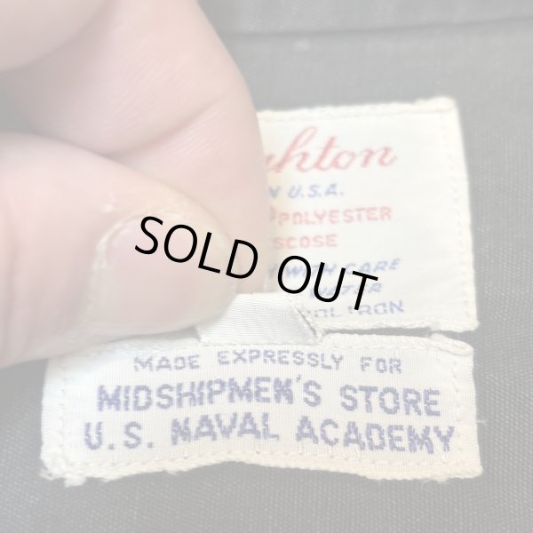 画像4: -60's "U.S.NAVAL　ACADEMY”　「Creighton × MIDSHIPMEN'S　STORE」　RAYON × POLY.　C.P.O.　 SHIRTS　マチ付き　SIZE:15　34　very rare !! (4)