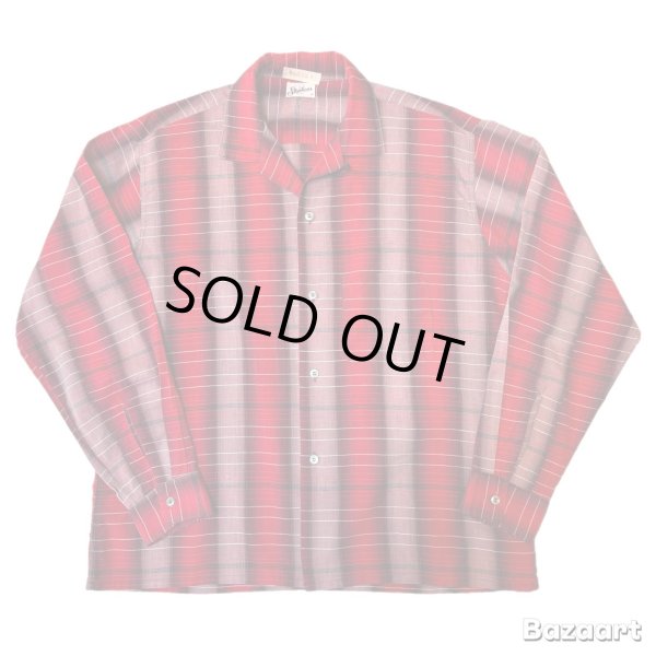 画像1: 60's "Stephens"　RAYON　OMBRE　CHECK　PATTEN　LONG　SLEEVE　SHIRTS　SIZE表記：L　very beautiful !! (1)
