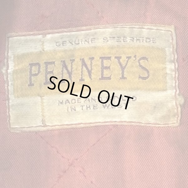 画像2: 50's "PENNEY'S"　「ONE　STAR」　DOUBLE　BREST　LEATHER　JACKET　WITH　DETACHABLE　BOA　COLLAR　good condition !!　good size !! (2)