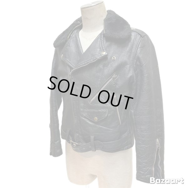 画像25: 50's "PENNEY'S"　「ONE　STAR」　DOUBLE　BREST　LEATHER　JACKET　WITH　DETACHABLE　BOA　COLLAR　good condition !!　good size !! (25)