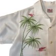 画像15: 50's "Berma"　PINK　FLAMINGO,　PALMTREE　AND　SO　ON　HORIZONTAL　PATTERN　WHITE　RAYON　HAWAIIAN　SHIRTS　SIZE表記：M　 (15)