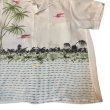 画像9: 50's "Berma"　PINK　FLAMINGO,　PALMTREE　AND　SO　ON　HORIZONTAL　PATTERN　WHITE　RAYON　HAWAIIAN　SHIRTS　SIZE表記：M　 (9)