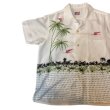 画像6: 50's "Berma"　PINK　FLAMINGO,　PALMTREE　AND　SO　ON　HORIZONTAL　PATTERN　WHITE　RAYON　HAWAIIAN　SHIRTS　SIZE表記：M　 (6)