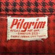 画像2: 40's "PILGRIM"　千鳥格子 CHECK　PATTERN　PRINTED　COTTON　FLANNEL　SHIRTS　マチ付き　BLACK × BURGUNDY　SIZE:実寸 M (2)