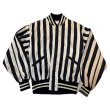 画像1: -50's "Rawlings"　COTTON　POPLYN　BLACK × WHITE　STRIPE　UMPIRE　JACKET　WITH　掛けBITTON　SIZE表記：M (1)