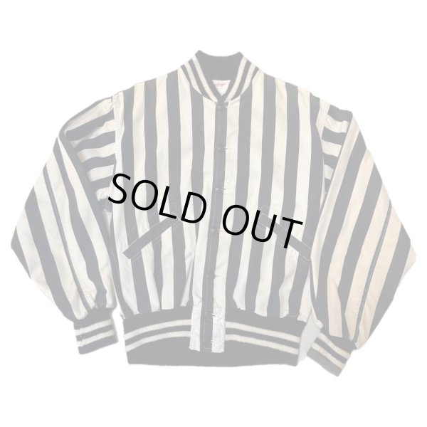 画像1: -50's "Rawlings"　COTTON　POPLYN　BLACK × WHITE　STRIPE　UMPIRE　JACKET　WITH　掛けBITTON　SIZE表記：M (1)