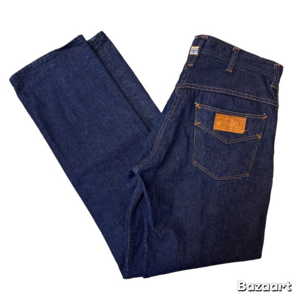 画像1: early 50's MINT CONDITION　"Sears　ROEBUCKS"　DENIM　WESTERN　PANTS　WITH　LEATHER　PATCH　SIZE：W 33　×　L 31.5　 (1)
