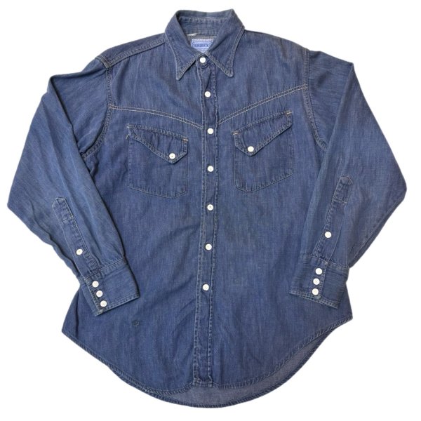 画像1: 50's- "SEARS　RIEBUCKS"　WESTERN　DENIM　SHIRTS　WITH　DIAGONAL　POCKETS (1)
