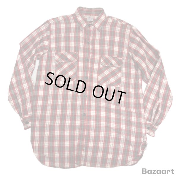 画像1: 50's "ROOMY RICHARD"　CHECKED PATTERN　HEAVY　COTTON FLANNEL　SHIRTS　マチ付き    SIZE:M 程 (1)