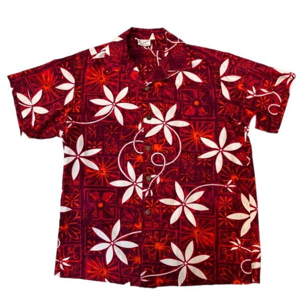 画像1: 50's "Shaheen's"　「TIARE TAPA」　 COTTON　HAWAIIAN　SHIRTS　same as ELVIS PRESLEY !! (1)