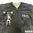 画像22: 50's MINT CONDITION　"MACHO MAN　PAUL　 LIFTING DUMBELLS”　BLACK SATIN　JAPAN SOUVENIR JACKET　and　WHITE SOLID SATIN　with　SNAP BUTTONS ＆ WIDE ZIPPER　SPECIAL !!  (22)