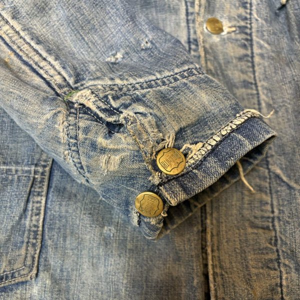 画像14: 50's "BIG SMITH"　DENIM 　COVERALL　JACKET　WITH　DENIM　CUSTOM　MADE　SIZE：44　MEDIUM (14)