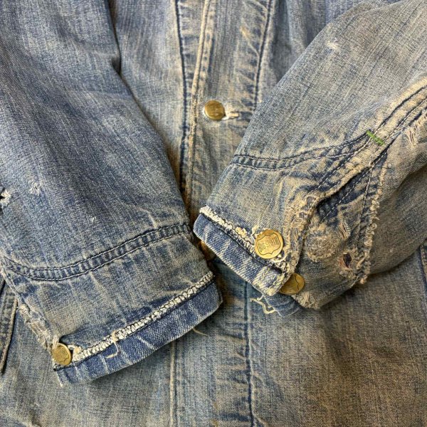 画像15: 50's "BIG SMITH"　DENIM 　COVERALL　JACKET　WITH　DENIM　CUSTOM　MADE　SIZE：44　MEDIUM (15)