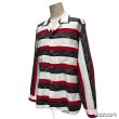 画像15: 50's- "TEXTRON"　BLACK × WHITE × RED　BORDER　PATTERN　PRINTED　COTTON　LONG　SLEEVE　SHIRTS　SIZE表記：L (15)