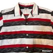 画像5: 50's- "TEXTRON"　BLACK × WHITE × RED　BORDER　PATTERN　PRINTED　COTTON　LONG　SLEEVE　SHIRTS　SIZE表記：L (5)