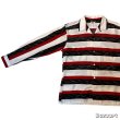 画像6: 50's- "TEXTRON"　BLACK × WHITE × RED　BORDER　PATTERN　PRINTED　COTTON　LONG　SLEEVE　SHIRTS　SIZE表記：L (6)