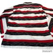 画像12: 50's- "TEXTRON"　BLACK × WHITE × RED　BORDER　PATTERN　PRINTED　COTTON　LONG　SLEEVE　SHIRTS　SIZE表記：L (12)