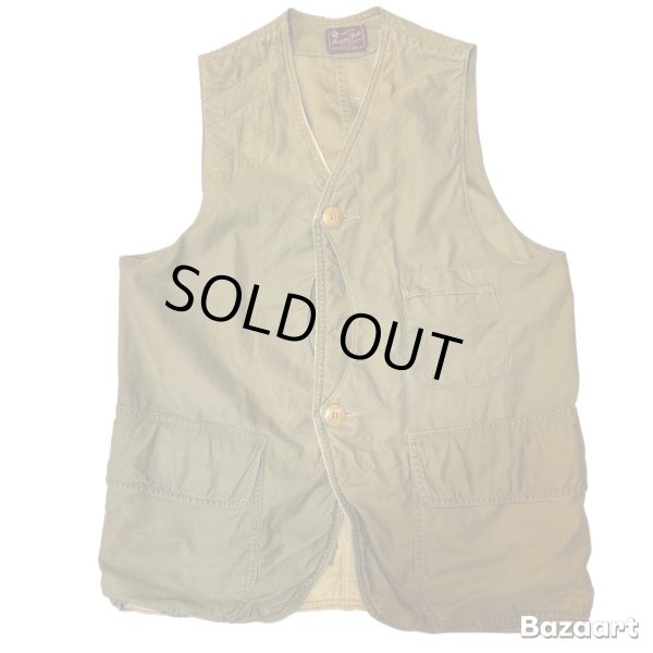 画像1: 40's "AMERICAN FIELD"　COTTON　SATEEN　HUNTING　VEST　WITH　HALF MOON　POCKET (1)