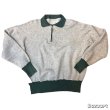 画像1: 40's "PILGRIM"　襟付き　2 TONE　COLOR　HALF　ZIP.　SWEAT　SHIRTS　WITH　”WALDES　KOVER　ZIPPER”　SIZE表記：XL　（46）　ON BOOK !! (1)