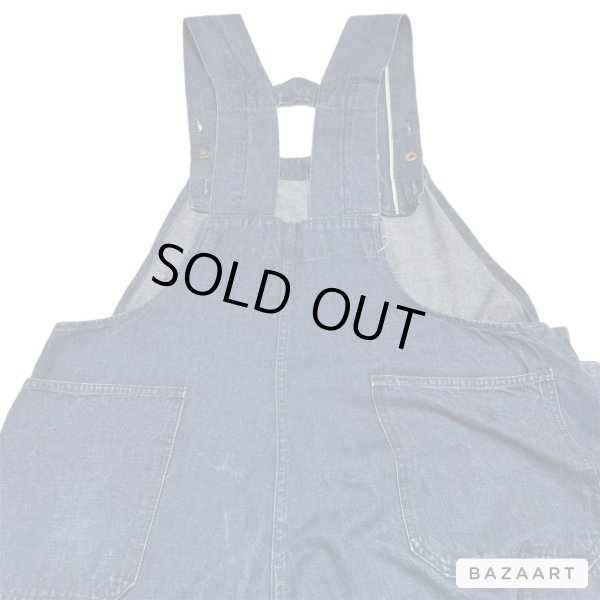 画像6: 30's　"WHITEFIELD S&B”　「DENIM」　巻きSTYLE　with NICE POCKET　& WITHOUT WAIST BELT　BIB OVERALL　VERY OLD STYLE !! (6)
